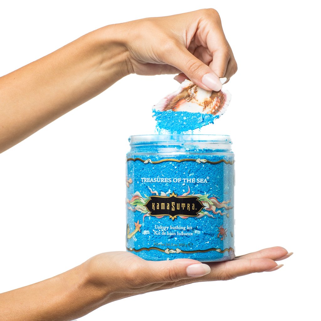 Kama Sutra Treasures of the Sea Bath Salts famous luxury bath salts transform an ordinary bath into a paradise of tropical