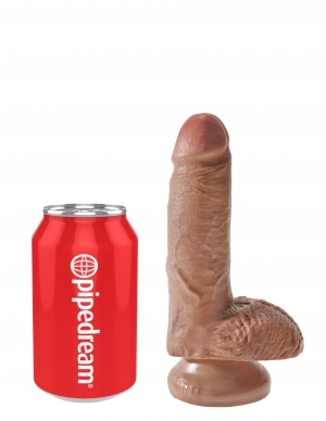 King Cock 7 inches with Balls Tan Dildo Real Deal RD from Pipedream Products. Do you want your first dildo to look and feel just like the rock hard stud you have always fantasized about? Stop dreaming and get down with the King! Every vein