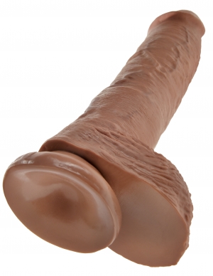 King Cock 10 inches with Balls Tan Dildo Real Deal RD from Pipedream Products. Do you want your first dildo to look and feel just like the rock hard stud you have always fantasized about? Stop dreaming and get down with the King! Every vein
