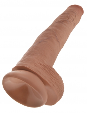 King Cock 14 inches Cock with Balls Tan Dildo Real Deal RD. Do you want your first dildo to look and feel just like the rock hard stud you have always fantasized about? Stop dreaming and get down with the King! Every vein