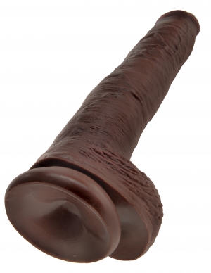 King Cock 14 inches Cock with Balls Brown Dildo Deal RD. Do you want your first dildo to look and feel just like the rock hard stud you have always fantasized about? Stop dreaming and get down with the King! Every vein