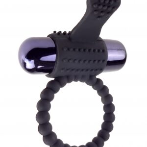 Fantasy C-Ringz Vibrating Silicone Super Ring Black from Pipedream Products provides erection support