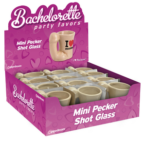 Bachelorette Party Favors Mini Pecker Shot Glass Display. They are small