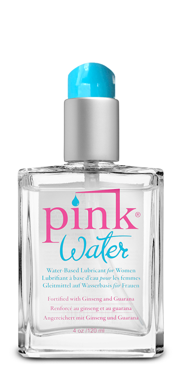 PINK WATER 4 OZ GLASS BOTTLE W/ PUMP