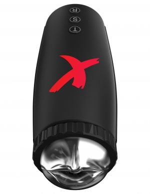 PDX Elite Moto Bator Stroker from PDX Brands. Experience the ultimate hands free experience! Intense suction and powerful piston action thrusting gives you intensified orgasms and maximum pleasure! Suction and thrusting can be enjoyed both together and se
