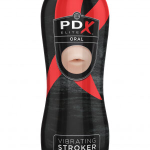 PDX Elite Oral Vibrating Stroker for the ultimate sensation. Insert the vibrating bullet into the hole on the bottom of the sleeve.  Cleaning instructions: remove the sleeve from the can and clean thoroughly with Refresh Toy Cleaner and warm water. To pre