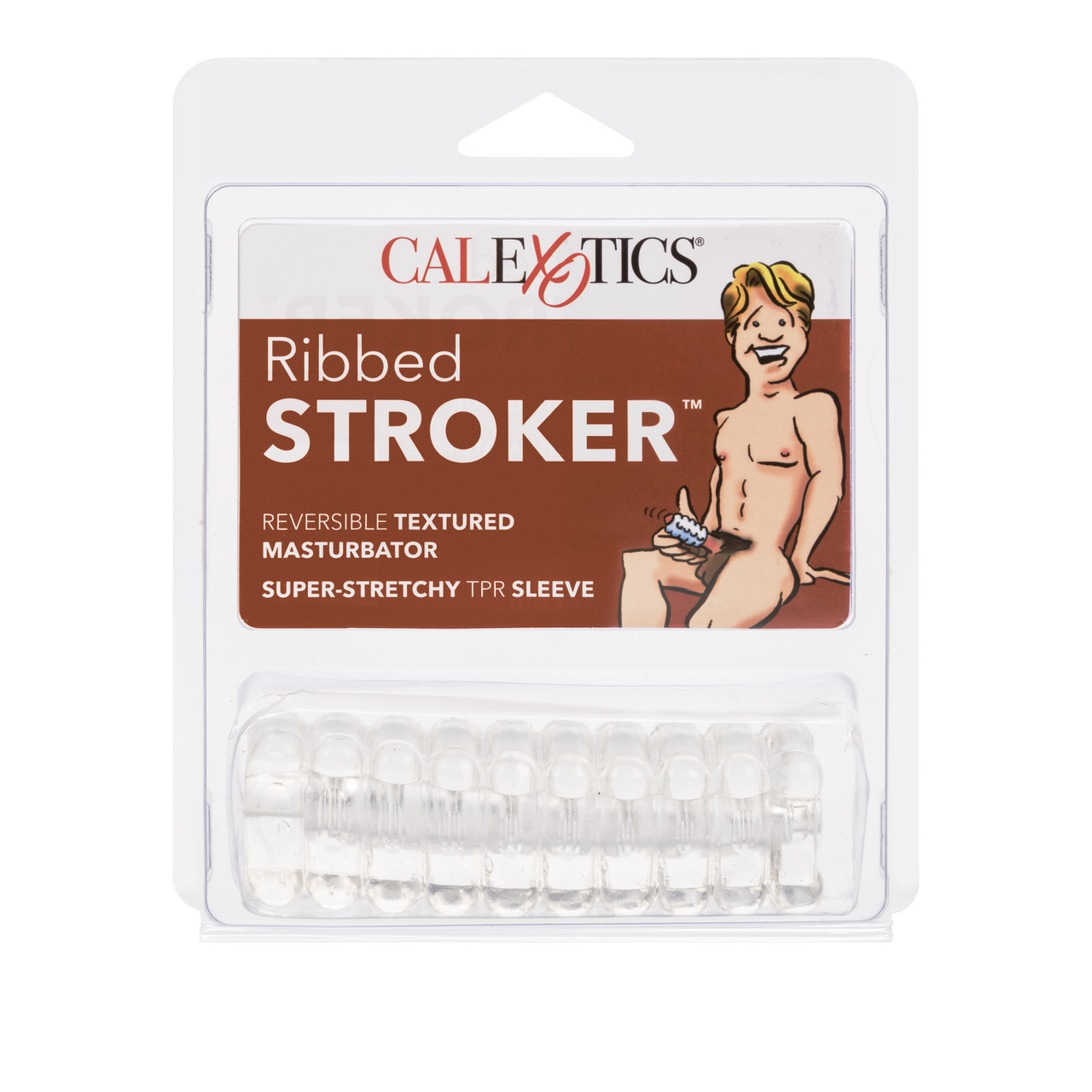 Ribbed Stroker from California Exotic Novelties. Elevate your intimate solo play with the versatile Ribbed Stroker Masturbator. The ultra soft and super stretchy Sleeve is easy to use and engulfs the erect penis for instant stroking action. The pliable