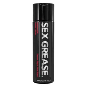 Sex Grease Silicone 4.4 fluid ounces from made by Westridge Labs. Sex Grease Premium Silicone Lubricant Bottle. Grease Right! Ride Right! Ultra gentle formula. Light and smooth.