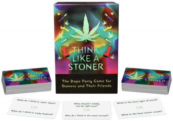 Think Like A Stoner Board Game from Kheper Games. The Dope Party Game for stoners and their friends. Rules are simple for the simply stoned. Ask a question and think of your answer. The first pothead who blurts out your answer wins the card. The questions