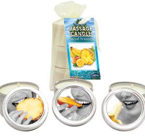 BAG CANDLE TROPICAL TRIO MANGO MARGARITA/ BANANA DAIQUIRI/ PINEAPPLE BREEZE 2 OZ