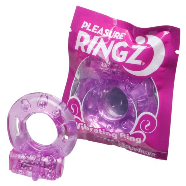 Vibrating Pleasure Ringz 36 Pieces Point of Purchase Display from Pipedream Products. Maintain firm erections and experience incredible sensations with this Vibrating Pleasure Ring. The super stretchy ring simultaneously satisfies the clitoris and/or scro