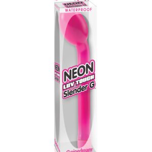 Neon Luv Touch Slender G G-Spot Pink Vibrator. Waterproof Neon Luv Touch Slender G Pink from Pipedream Products. Get just the right touch of satisfaction with this incredible Neon Slender G vibe. Lined with our super silky Luv Touch coating