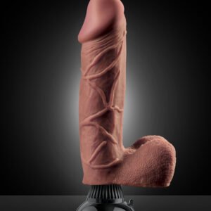 Real Feel Deluxe No. 10 10 inches Brown Realistic Vibrator with Wall Banger Suction Cup Technology. Flesh Enjoy the Real Feel of velvet soft