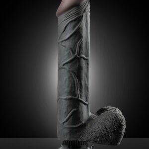Real Feel Deluxe No. 12 Black 12 inches Realistic Vibrator with Wall Banger Suction Cup Technology. Enjoy the Real Feel of velvet soft