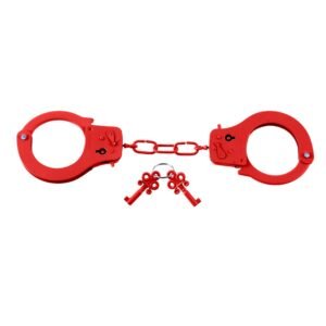 Fetish Fantasy Series Designer Red Metal Handcuffs from Pipedream Products. Give your lover a surprise when you bring out these hefty metal handcuffs. Give the yourself the power of dominance and see how your lover will respond - anticipation is everythin