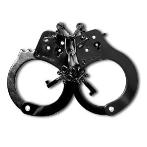 Fetish Fantasy Series Anodized Cuffs Black from Pipedream Products. The use of restraint has always been a sexual stimulant
