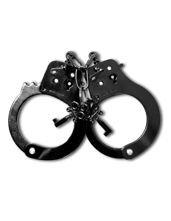 Fetish Fantasy Series Anodized Cuffs Black from Pipedream Products. The use of restraint has always been a sexual stimulant