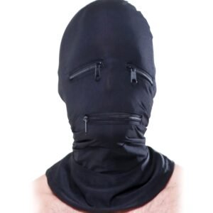 Fetish Fantasy Series Zipper Face Hood Black from Pipedream Products. Keep your subject silent and obedient with this Zipper Face hood. This light weight hood is made from high quality Polyester