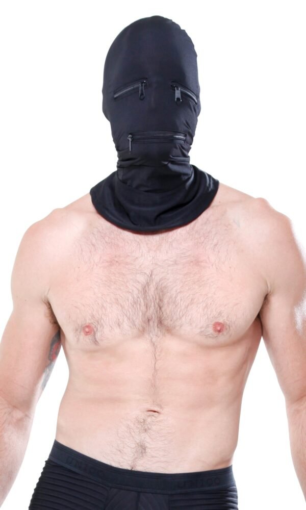 FETISH FANTASY BLACK ZIPPER FACE HOOD - Image 3
