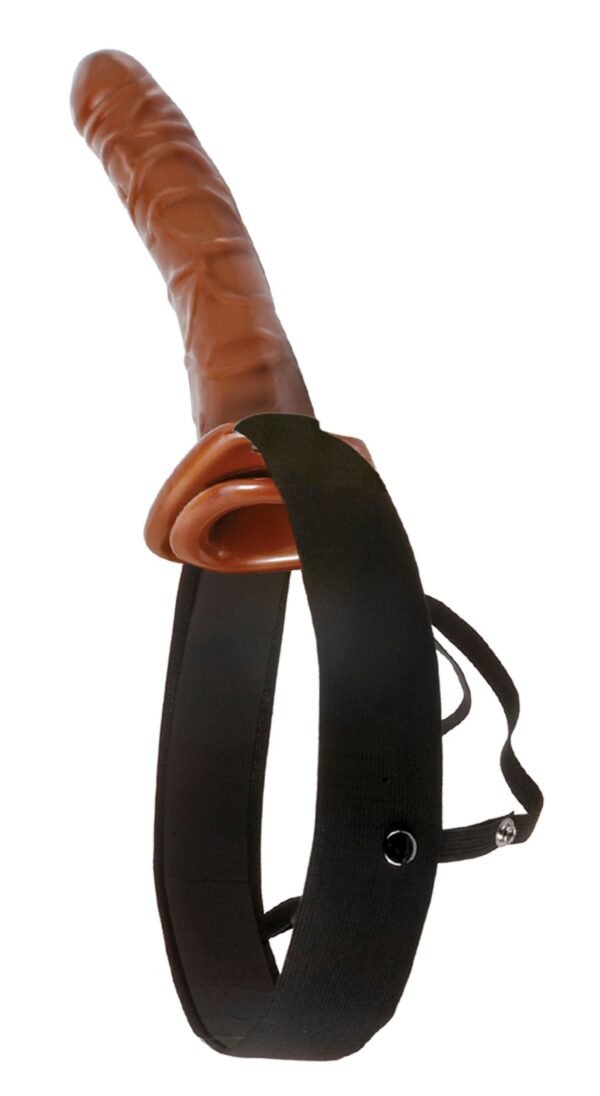 Fetish Fantasy Series 10 inches Chocolate Dream Dark Brown Hollow Strap On from Pipedream Products. Have not you always wanted to hang with the big dawgs and feel more confident about your size? Your lover knows that size does matter
