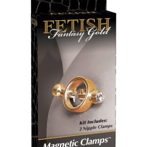Fetish Fantasy Gold Magnetic Clamps Gold from Pipedream Products. Nipple Clamp kit includes two nipple clamps. Make your nipples perk with pleasure with these luxurious Magnetic Nipple Clamps. Cast in high quality metal and hand polished to perfection