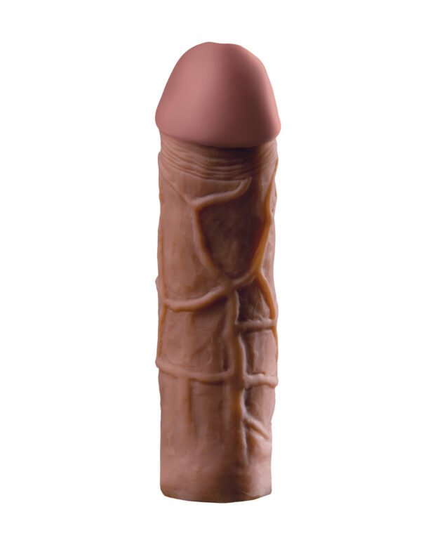 Fantasy X-Tensions Mega 2 inches Extension Medium Skin Tone Brown from Pipedream Products. Turn your penis into an instant pleasure machine with the incredible Fantasy X-Tensions. Now you can be all the man you can be and satisfy your partner with this ea