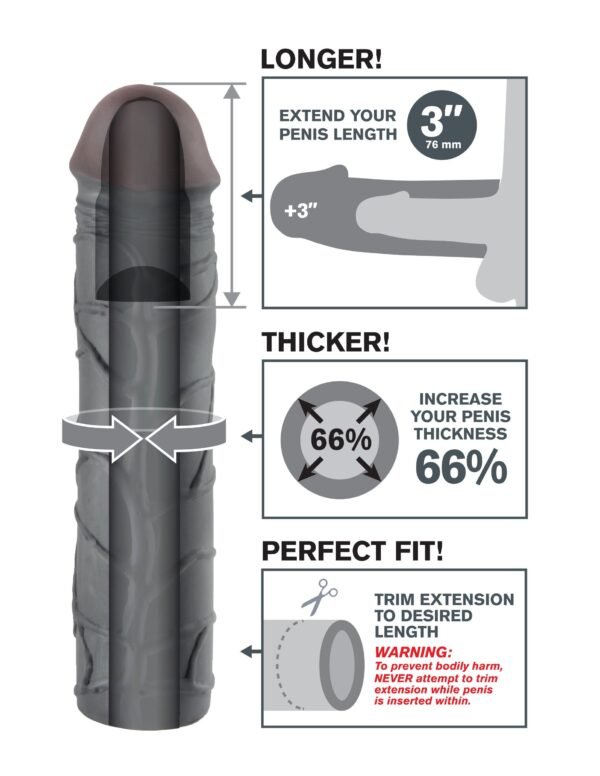 FANTASY X-TENSIONS MEGA EXTENSION 3IN BLACK - Image 2