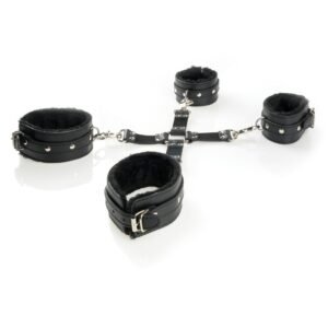 Fetish Fantasy Limited Edition Cumfy Hogtie Black from Pipedream Products. Take total control over your lovers every move with this beginners friendly Cumfy Hogtie. This easy to use hogtie kit includes super strong wrist and ankle cuffs lined with soft Fa