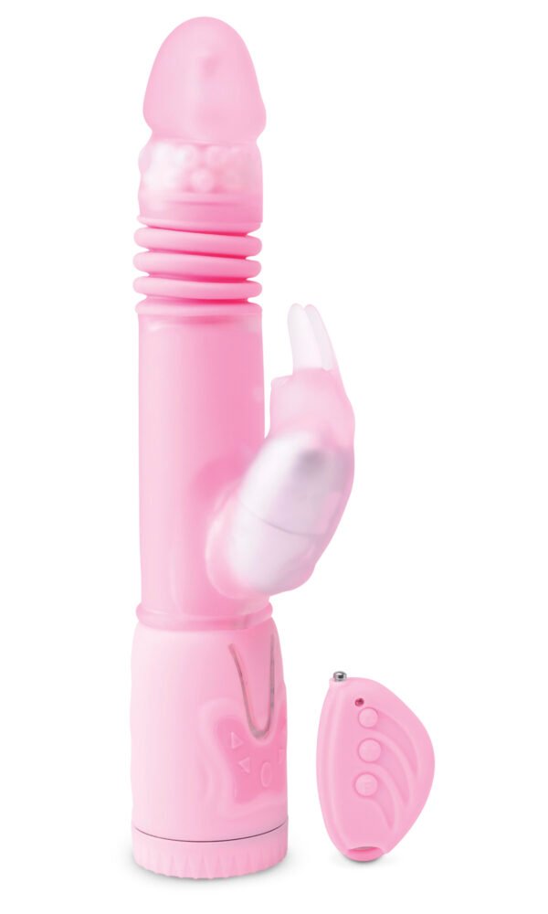 Remote Control Thrusting Rabbit Pearl Vibrator from Pipedream Products. Get pleasure hopping with the  Thrusting Rabbit Pearl! This is the deluxe version of our original