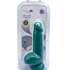 DECLAN 6.5IN LIQUID SILICONE DONG GREEN