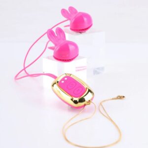 MOLLI VIBRATING NIPPLE CLAMPS & NECKLACE PINK