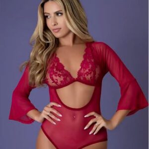 SLEEVE 3/4 PLAYSUIT CHERRY M