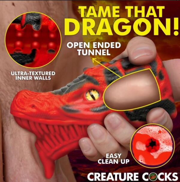 CREATURE COCKS DRAGON TAMER SILICONE STROKER RED