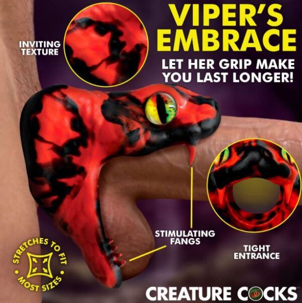 CREATURE COCK MASTER COBRA SILICONE COCK RING RED