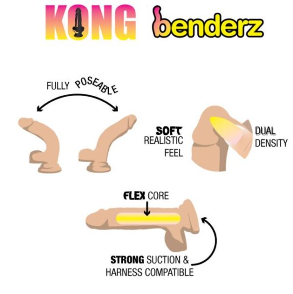 KONG BENDERZ DUAL DENSITY DONG 8.5IN FLESH