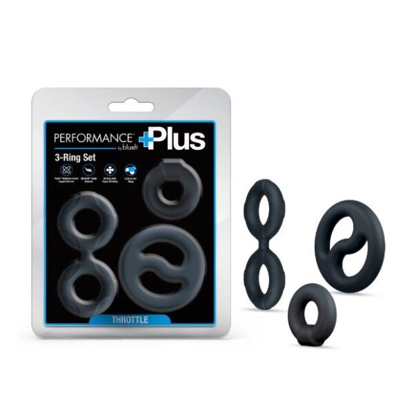 PERFORMANCE PLUS THROTTLE 3 PIECES SET COCK RING&BALL