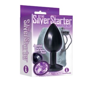 9'S SILVER STARTER ANODIZED BEJEWELED STEEL PLUG VIOLET