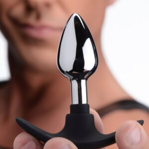 MASTER SERIES DARK INVADER METAL & SILICONE ANAL PLUG SMALL