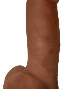 JOCK BARESKIN 7IN VIBRATING LATTE DILDO W/ BALLS