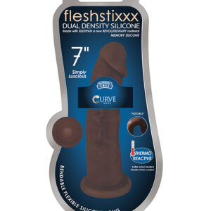 FLESHSTIXXX 7IN SILICONE DILDO NO BALLS CHOCOLATE
