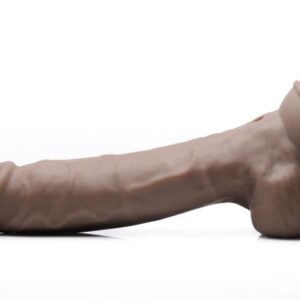 FLESHSTIXXX 8IN VIBRATING DILDO W/ BALLS DARK