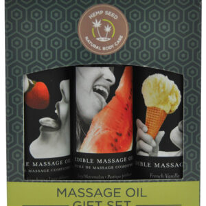 EDIBLE OIL MASSAGE GIFT SET BOX 3 2OZ BOTTLES