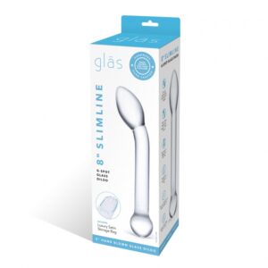GLAS 8 SLIMLINE G SPOT GLASS DILDO "
