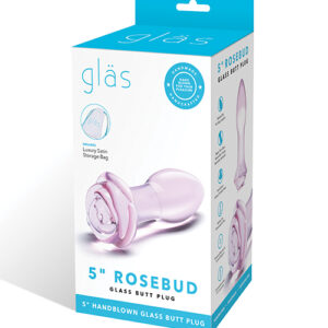 GLAS 5 ROSEBUD GLASS BUTT PLUG "