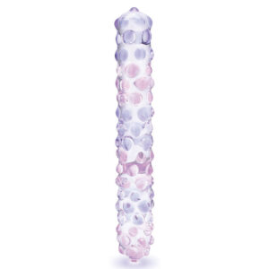 GLAS 9 PURPLE ROSE NUBBY DILDO "