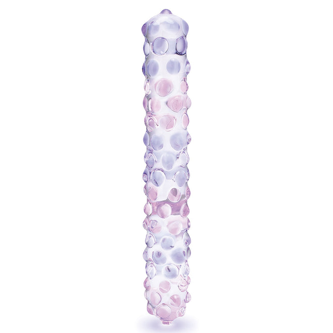 GLAS 9 PURPLE ROSE NUBBY DILDO "