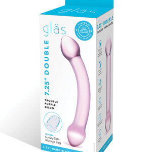 GLAS DOUBLE TROUBLE PURPLE DILDO