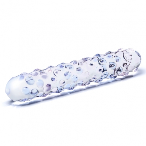 GLAS PURPLE ROSE NUBBY DILDO