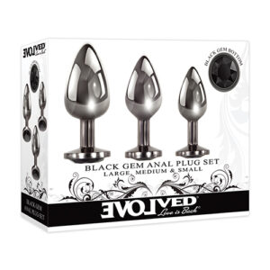 EVOLVED GEM BLACK ANAL PLUG SET