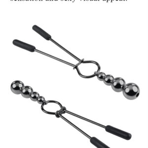 SELOPA BEADED NIPPLE CLAMPS BLACK CHROME